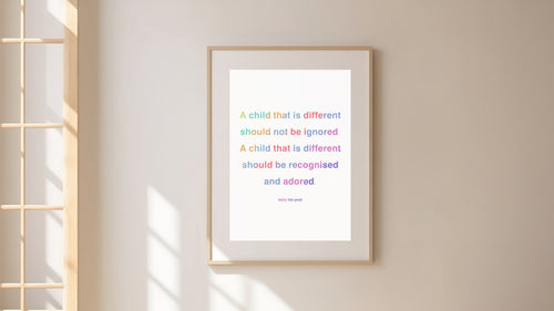 Autism poster, neurodivergent, neurodiverse print, inclusivity poem, Kelly The Poet