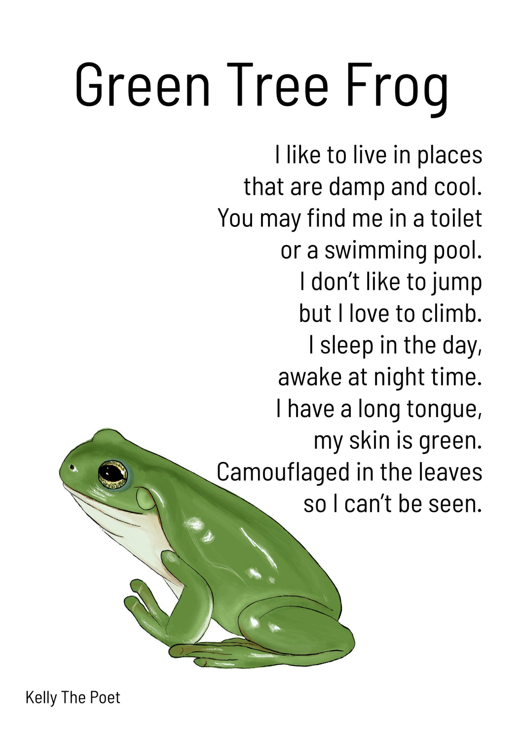 Green Tree Frog Kid’s Print
