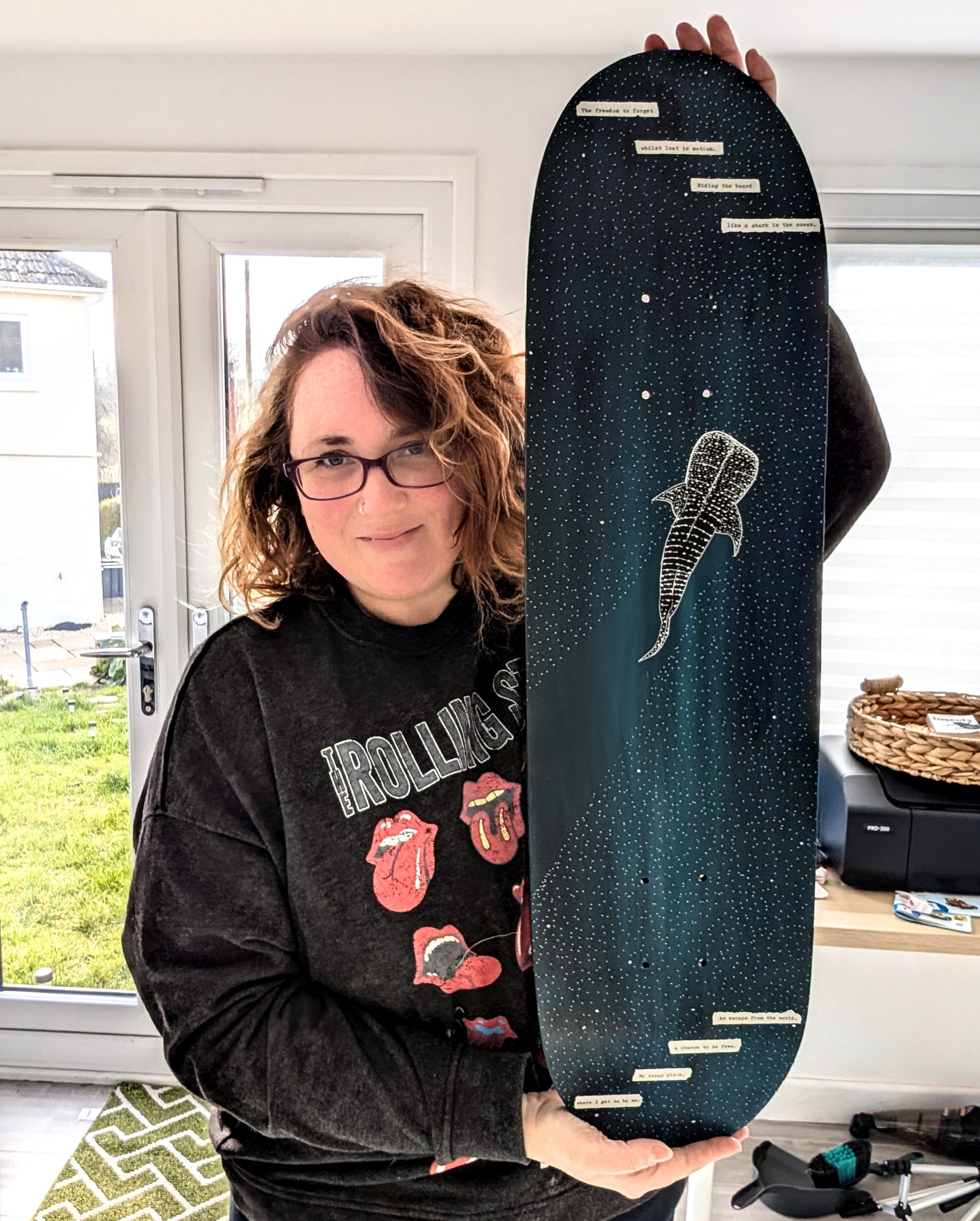 A Shark In The Ocean Skateboard Art