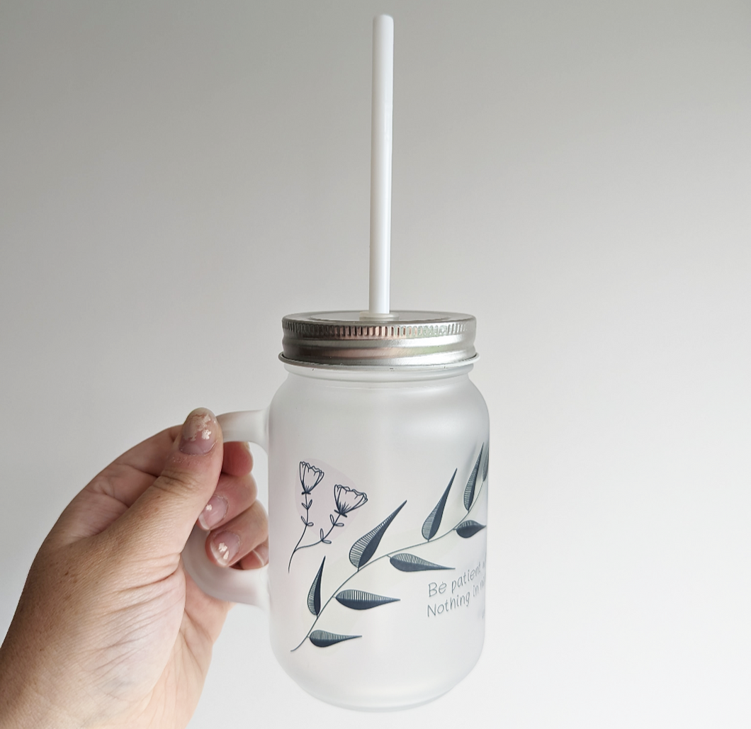 Patient - Mason Jar With Straw And Lid