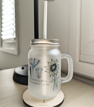 Load image into Gallery viewer, Wildflower - Mason Jar With Straw And Lid
