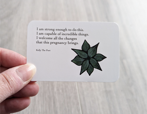 Pregnancy affirmation cards, positive quotes to support you through your pregnancy.