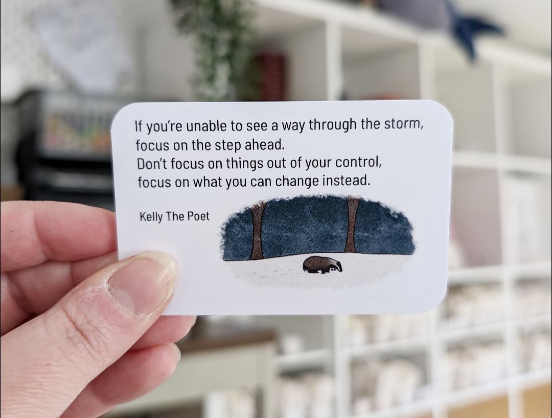 Mental Health Quote Cards. Badger And Butterfly pocket poems are there to give you comfort on your hardest days.