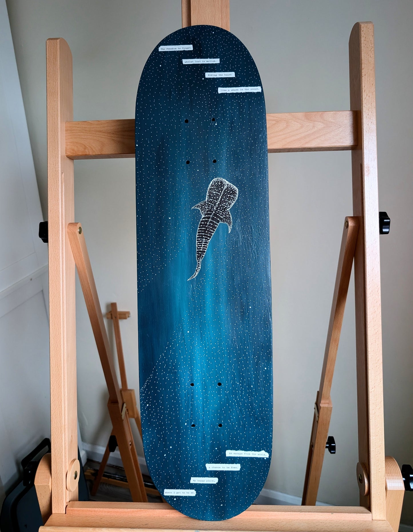 A Shark In The Ocean Skateboard Art