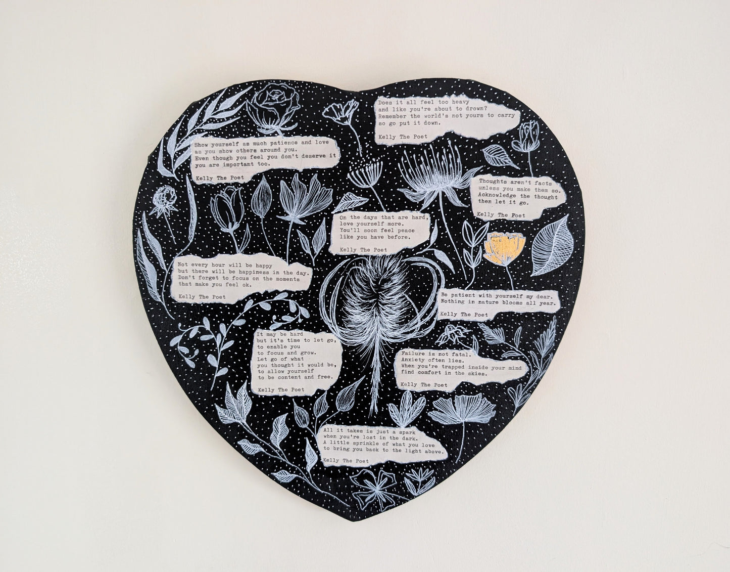 Self Love Poetry Heart Canvas