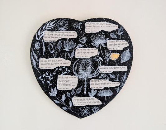 Self Love Poetry Heart Canvas