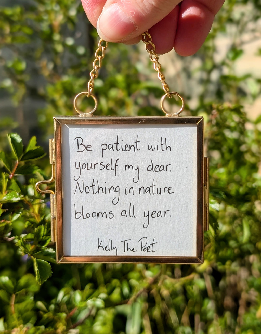 Be Patient - Hanging Poetry Artwork