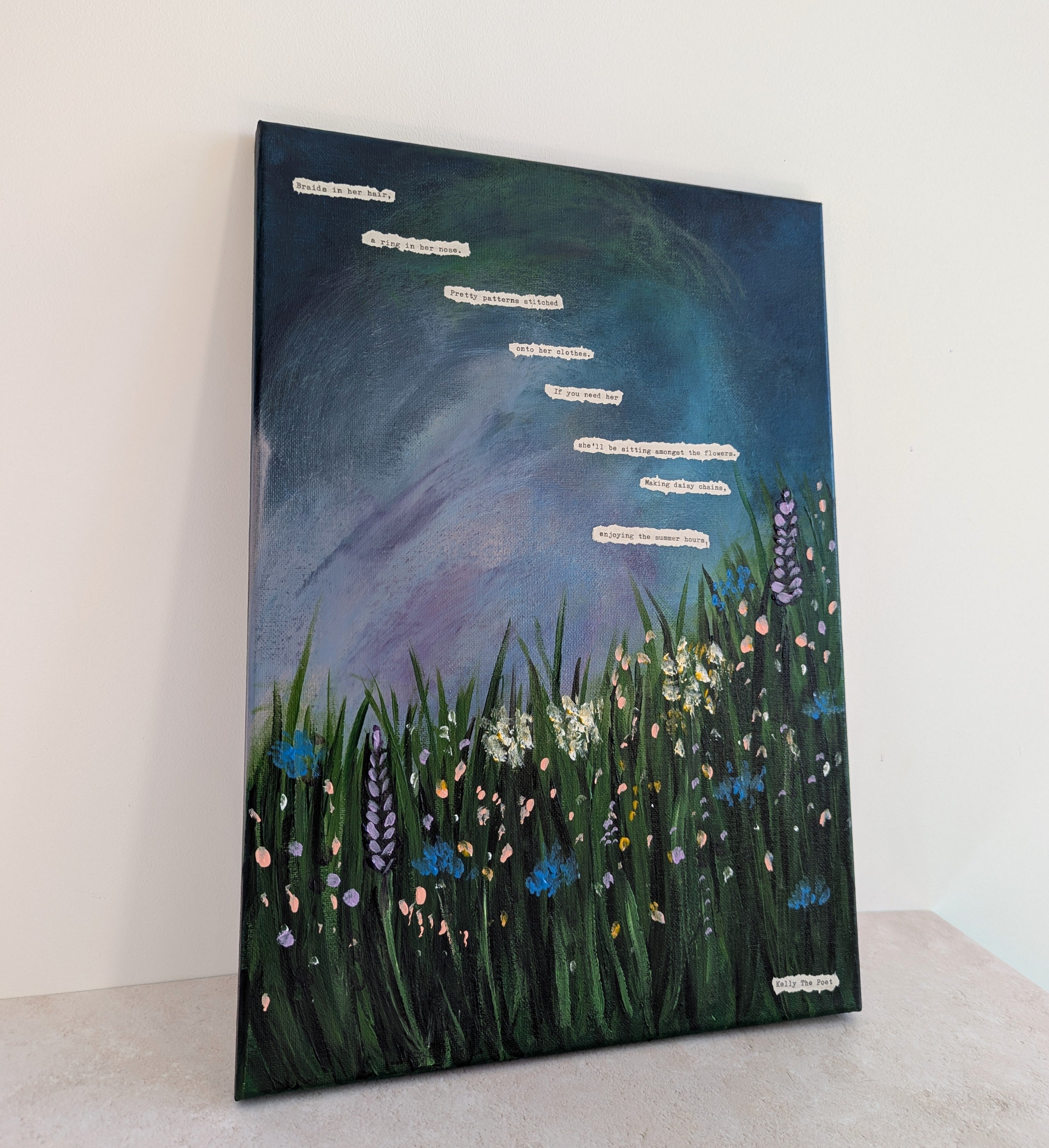 Braids In Her Hair Original Canvas